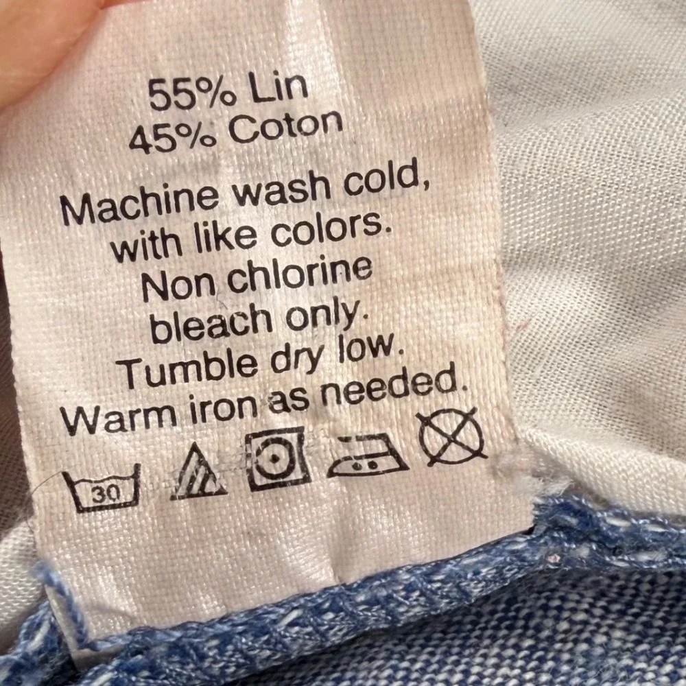 J.Crew Shorts Mens 31 Blue Rivington Linen Cotton Blend Flat Front Casual